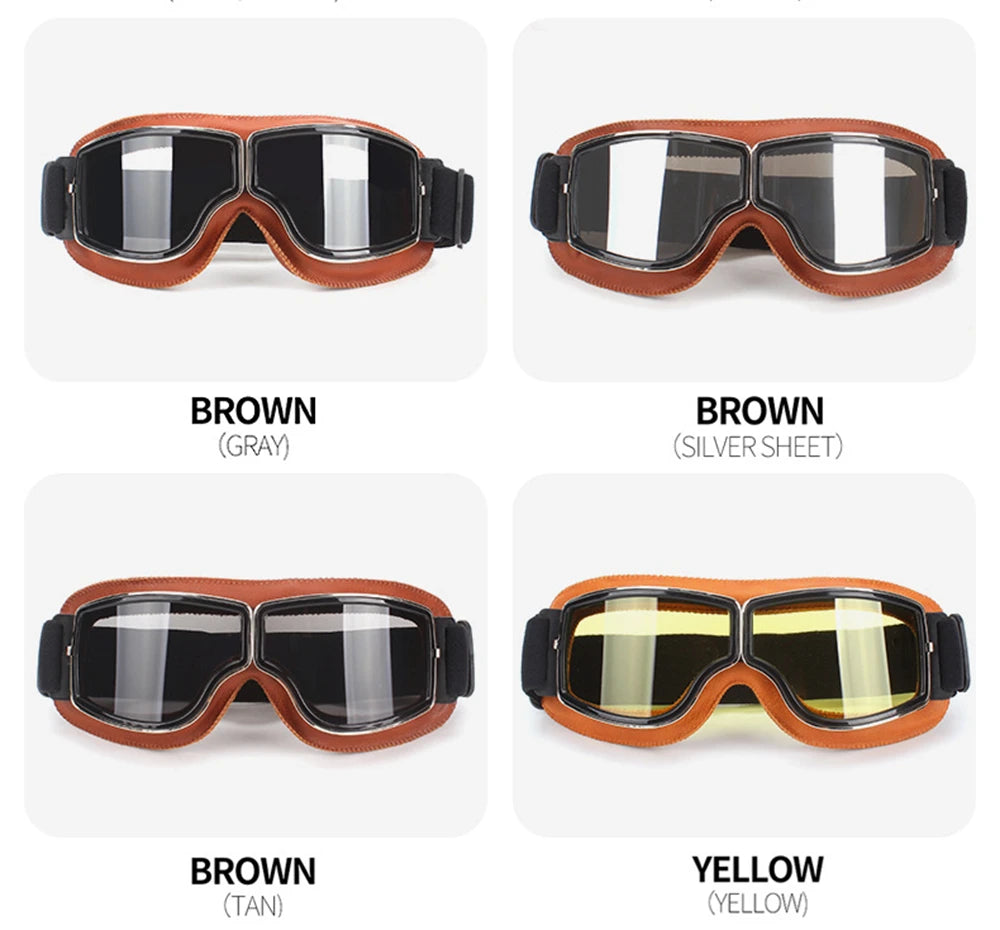 Vintage Motorcycle Goggles Retro Glasses