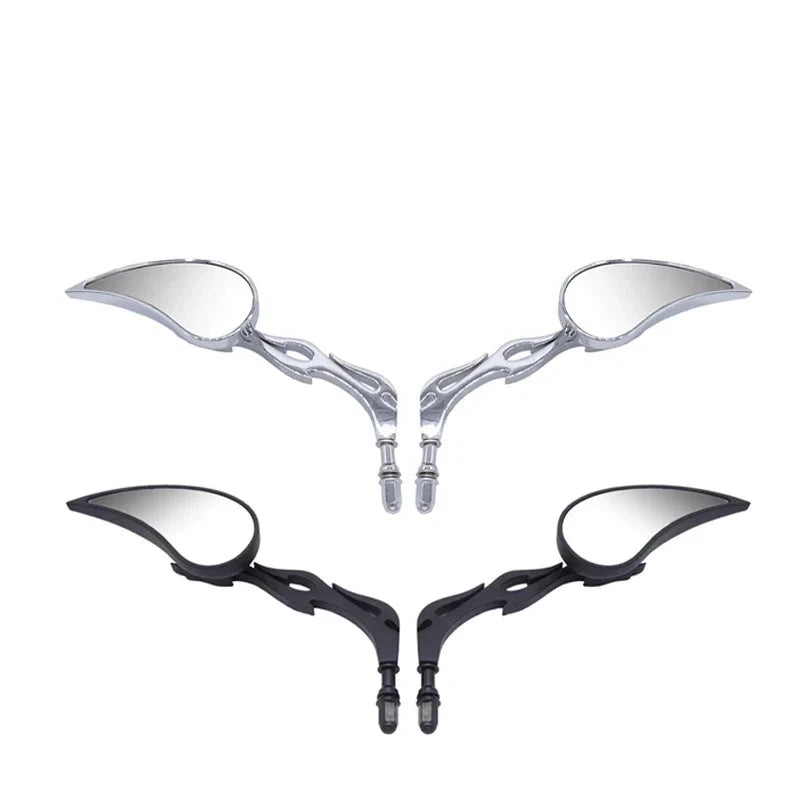 Motorcycle Teardrop Flame Shape Mirrors For Harley Davidson Models