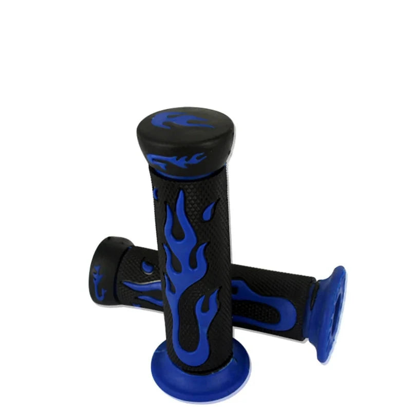Coloured Flame Motorcycle Rubber Handlebar Grips 22mm/24mm