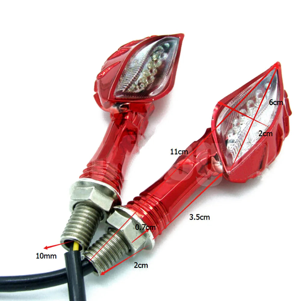 LED Motorcycle Claw Feet Turn Signal Tail Lights Indicators 10mm