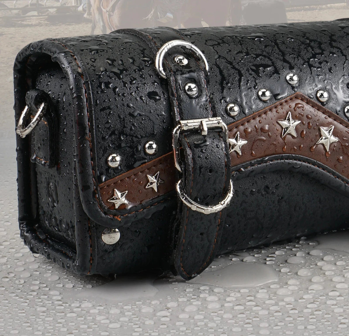 Harley-Davidson Vintage Front Fork Bag Waterproof PU Leather Saddlebag Storage Box