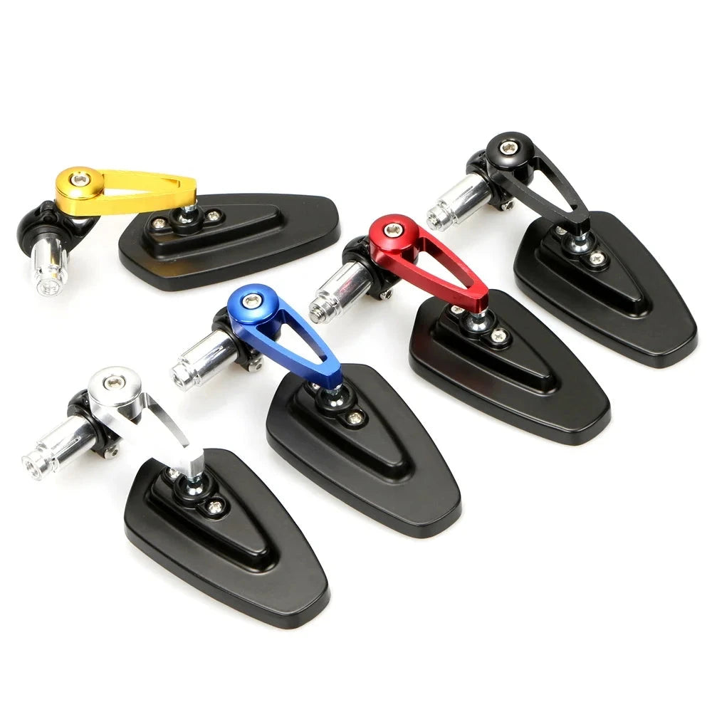Motorcycle Handlebar Bar End Aluminium Alloy Mirrors 7/8" 22mm - Black/Blue/Red/Silver/Gold