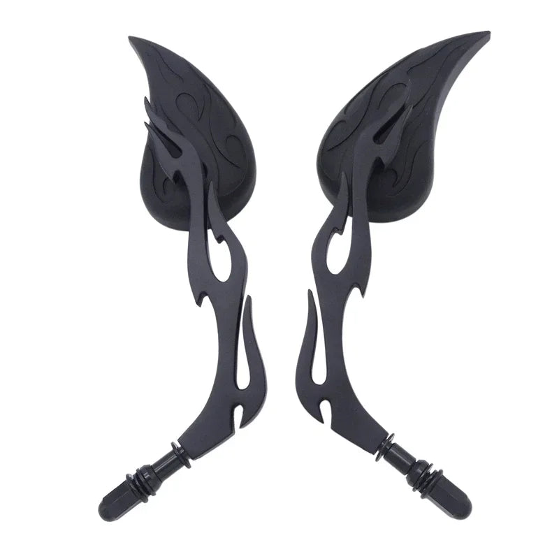 Motorcycle Teardrop Flame Shape Mirrors For Harley Davidson Models