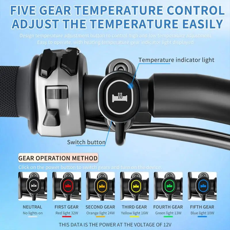 Motorcycle Handlebar Heated Hot Grips Pro 22mm 7/8"