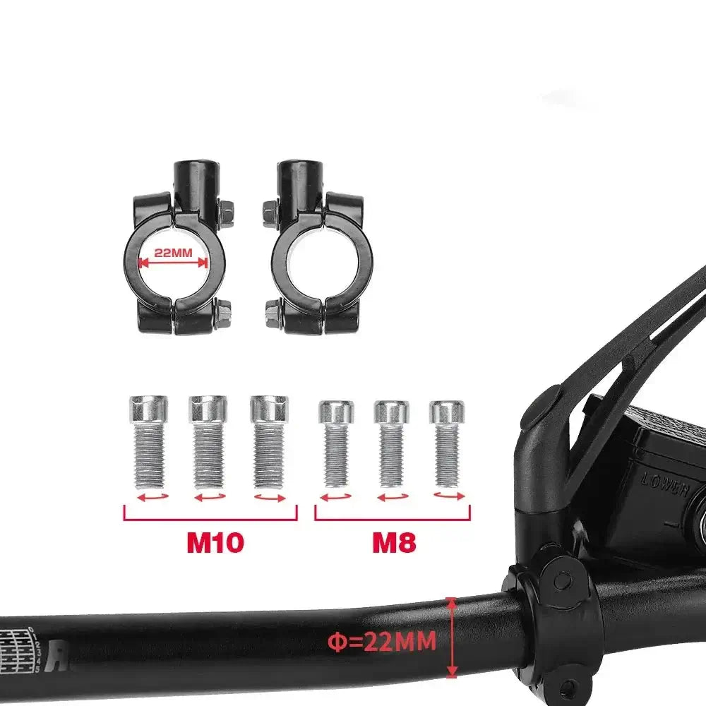 Diamond 360° Adjustable Motorcycle Rear View Side Mirrors 8mm / 10mm Screws