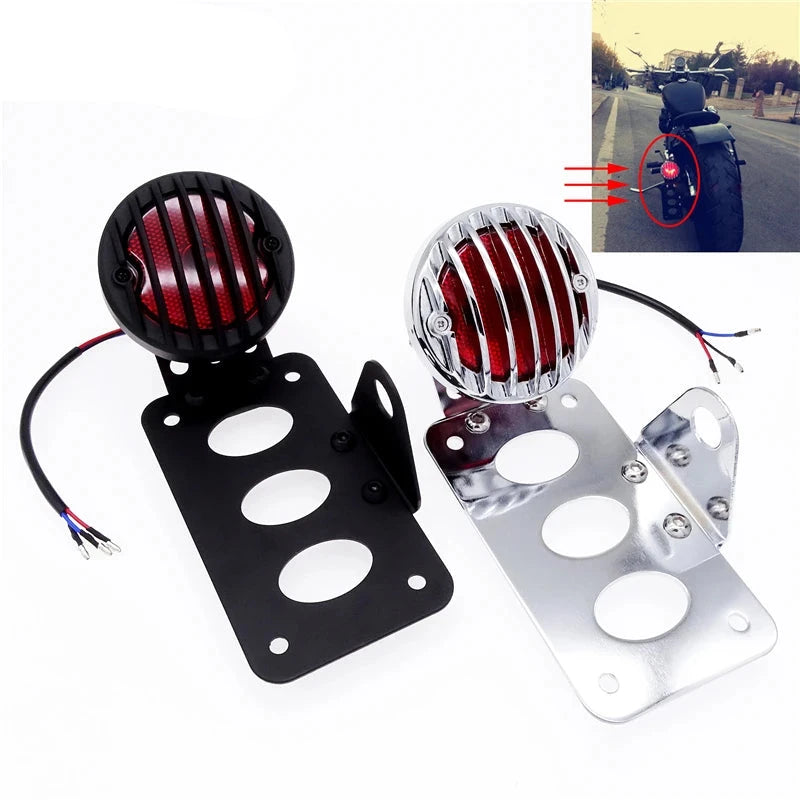Motorcycle Rear Tail Light Rear Brake Light License Number Plate Holder