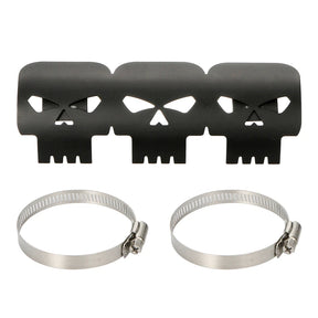Motorcycle Black Skull Exhaust Pipe Muffler Heat Shield Guard