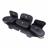 Motorcycle PU Leather Windshield Fairing Pouch Saddle Bag With 3 Pockets For Harley Electra Glide Ultra Limited 1996-2013