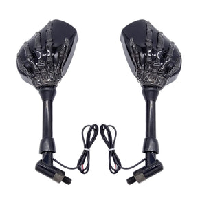Skull Ghost Claw Hand Custom Motorcycle LED Light Handlebar Mirrors 10W