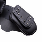 Motorcycle PU Leather Windshield Fairing Pouch Saddle Bag With 3 Pockets For Harley Electra Glide Ultra Limited 1996-2013