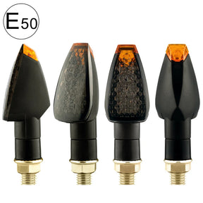 Smoked LED Motorcycle Turn Signal Side Repeaters Indicators 10mm
