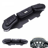Motorcycle PU Leather Windshield Fairing Pouch Saddle Bag With 3 Pockets For Harley Electra Glide Ultra Limited 1996-2013