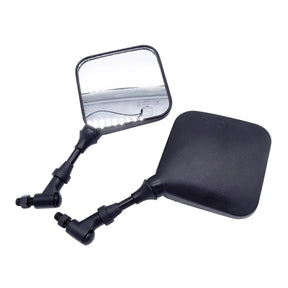 Motorcycle Black Square Dual Sport Mirrors 10mm Fits Suzuki DR200 DR250 DR350 DRZ400 DR650
