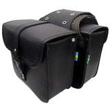Motorcycle PU Leather Tail Saddle Side Pannier Bags Black / Brown
