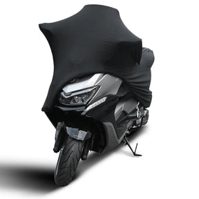 Indoor Plush Motorcycle Elastic Stretch Breathable Dust Cover Black Red
