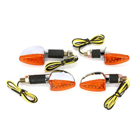 4 x Motorcycle Amber Turn Signals Front Tail Light Side Repeaters Indicators