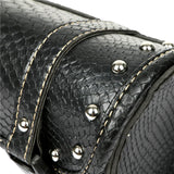 Motorcycle Retro Side Saddle Bag Snake Effect Leather for Harley BMW Chopper Bobber Cruiser