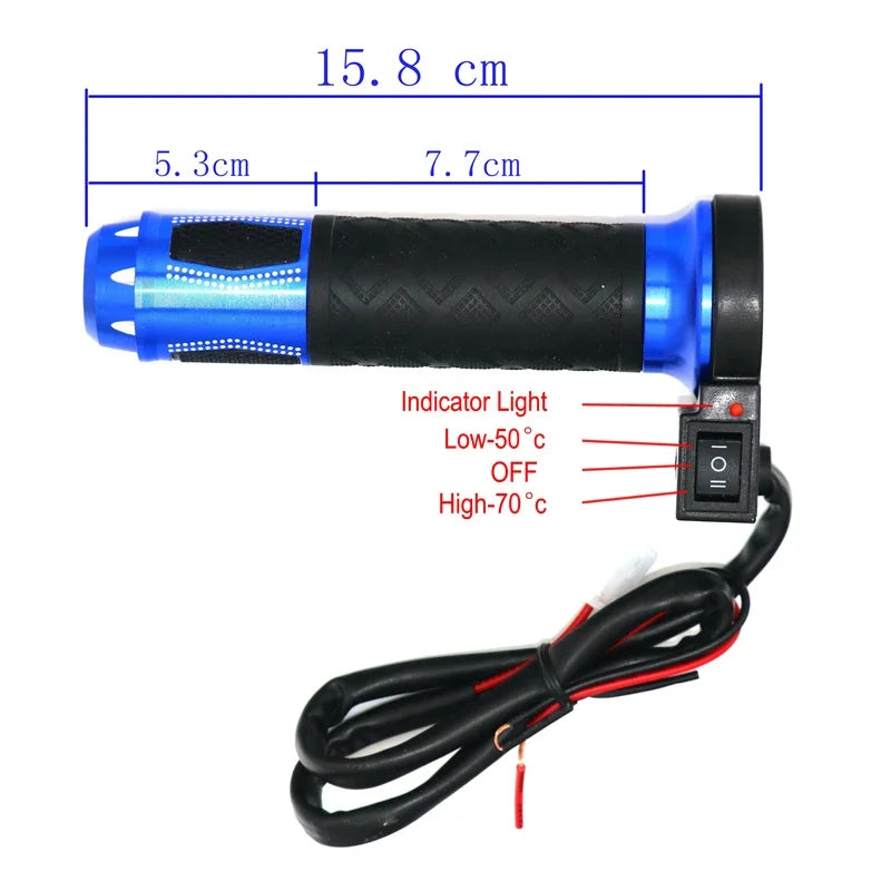 Motorcycle Aluminium Alloy Heated Handlebar Hot Grips Hot 22mm 7/8" Blue Gold Red Black
